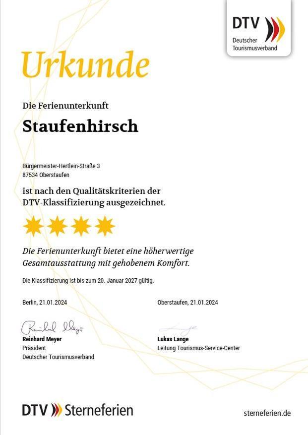 Staufenhirsch Apartment Oberstaufen Luaran gambar